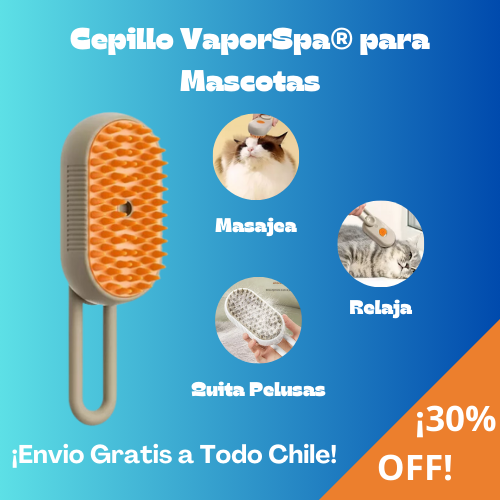 Cepillo VaporSpa para Mascotas 30% OFF + Envio Gratis a Todo Chile