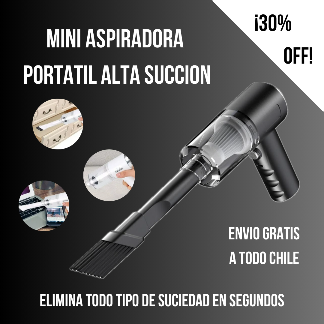 Mini Aspiradora Portatil de Alta Succion 30% OFF + Envio Gratis a Todo Chile